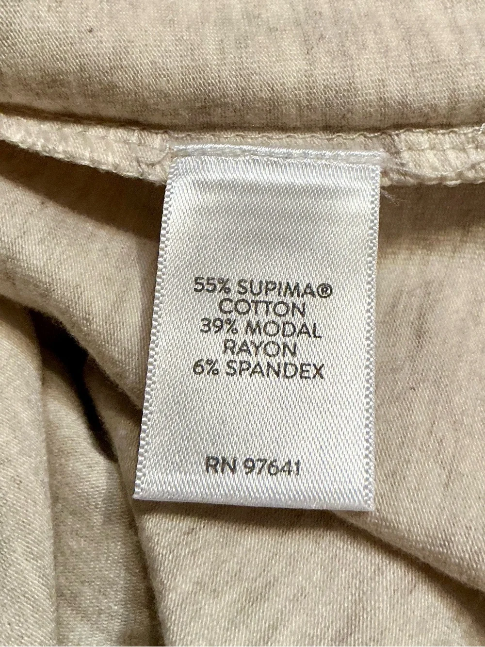 J. Jill Luxe Supima Short-Sleeve Tee in Natural Beige L